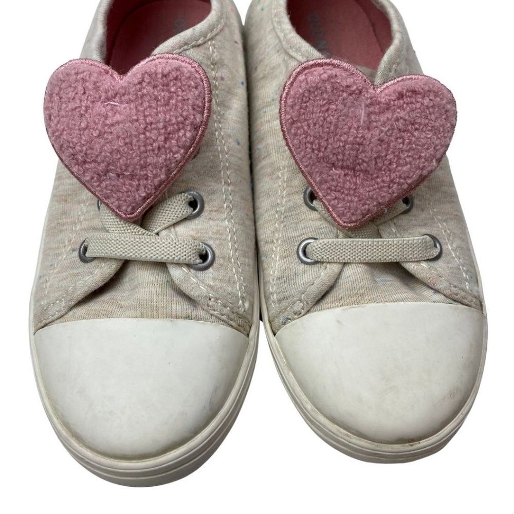 Old Navy Cream with Pink Heart Girls' Sneaker Size 10 - Picture 5 of 5